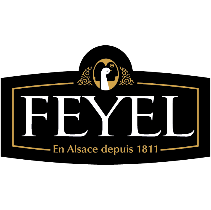 Logo feyel noir blanc et doré